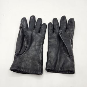 Aris black leather gloves